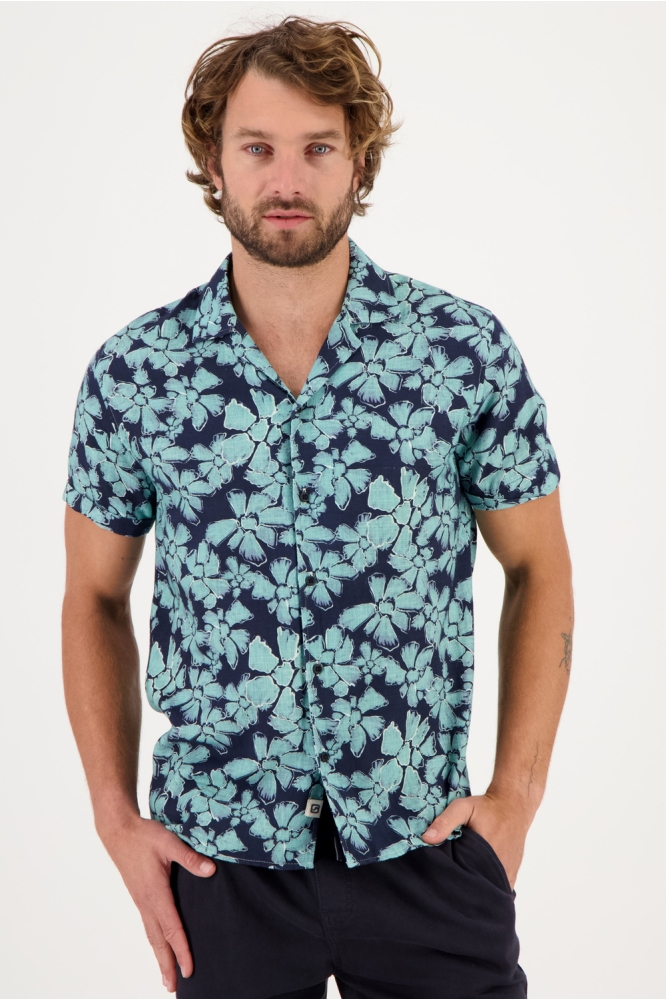 OVERHEMD MET OPEN KRAAG 334546 301 navy